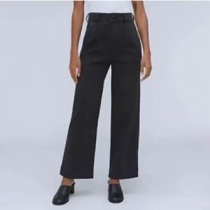 NWT Everlane The Organic Cotton Wide Leg Pant Black Size 2